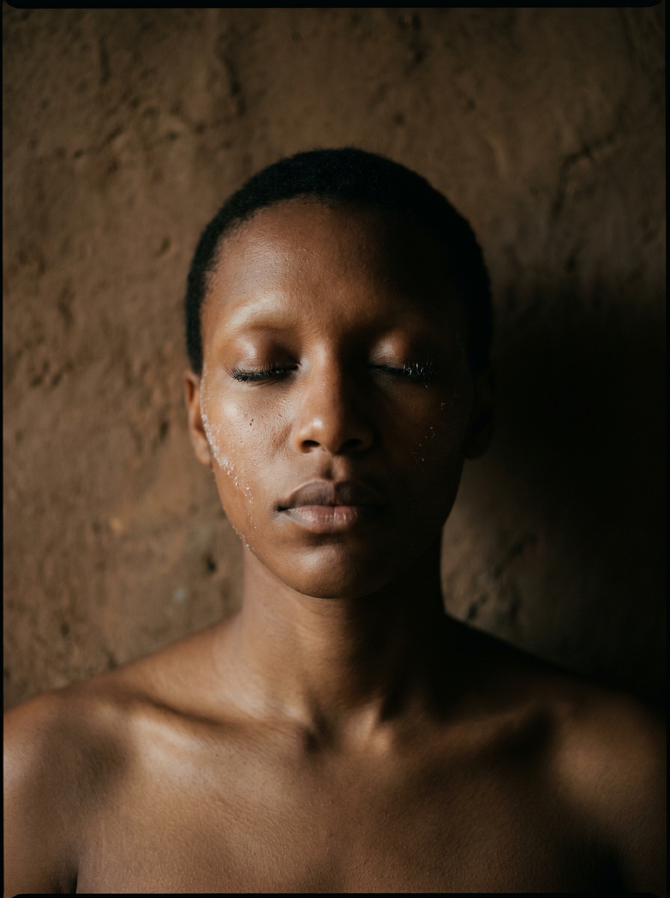 Portrait, eyes closed, late light