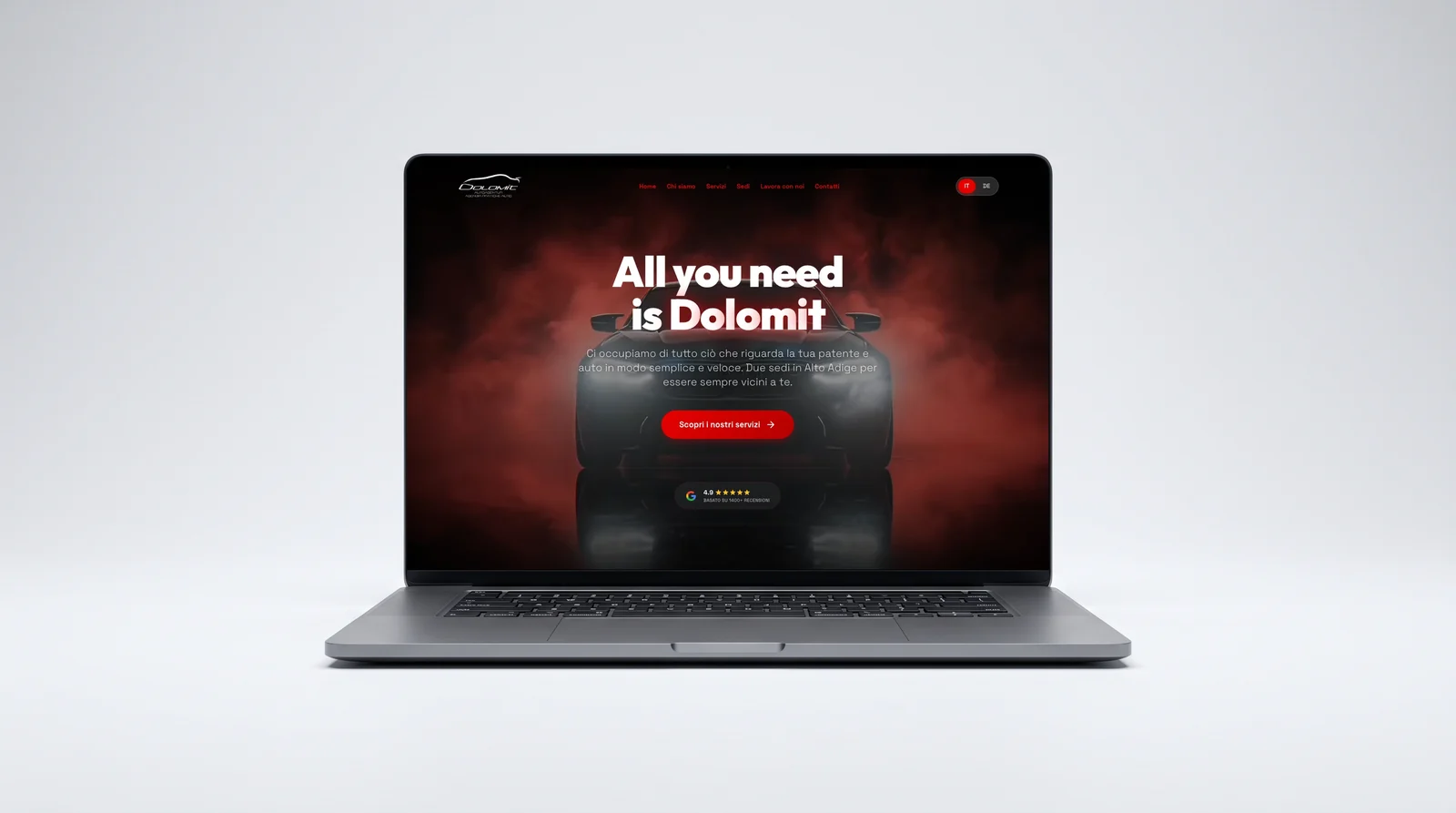 Agenzia Dolomit — the site on an iPhone